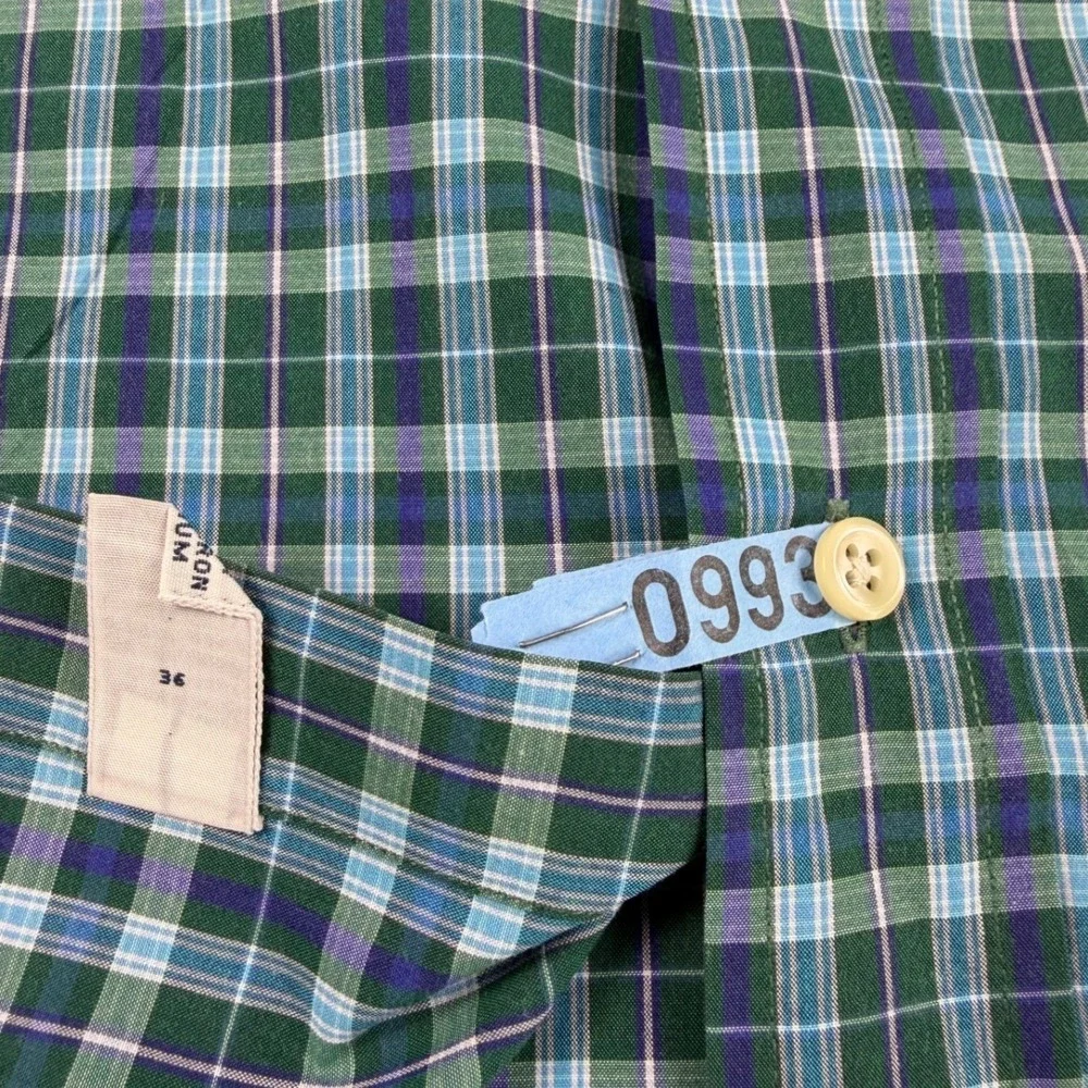 Ralph Lauren Blake Shirt Mens M‎ Green Blue Plaid Short Sleeve Cotton Pony EUC